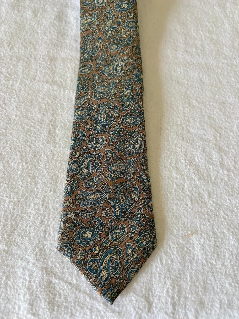 Vintage Bert Pulitzer Brown Paisley Silk Tie Classic Made in USA EUC